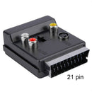Newest able Scart Male to Female S-Video 3 RCA Audio Adapter black Convecto