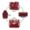 Women PU Leather Shoulder Crossbody Bag Large Capacity Totes Handbag (Red) A