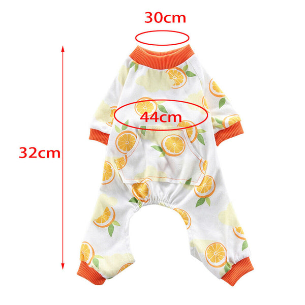 Pet Pajamas Comfort Pet Puppy Clothes Apparel For Small Dog Puppies Orange-L
