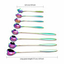 8Pcs Flower Spoon Set, 2 Different Size Colorful Stainless Steel Teaspoons