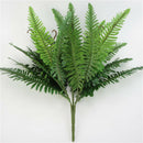 Green Plastic Lifelike Artificial Fern 30-Leaf Bush Plants Indoor outdoor