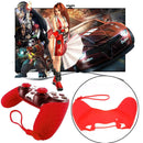 Anti-slip Grip Handle Cover Lanyard 2 Thumbstick Caps for Sony PS4 (Red)