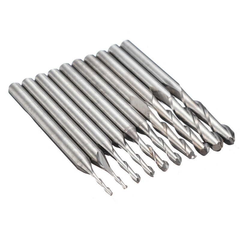 10pcs 1/1.5/2.0/2.5/ 3.175mm Carbide Ball Nose End Mill CNC Engraving Router bit