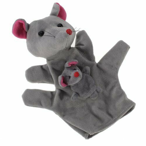 Grey Mouse Hand Puppet Finger Puppets Z8F8
