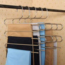 5 Pcs Pants Hangers Trousers S-type Stainless Steel 5 Layers Space Saver Cl Y2D3