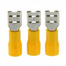 50pcs 10-12 AWG Insulated Female Spade Wire Crimp Terminal Connector Yellow New