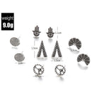 5 Pairs/Set Fatima Hamsa Crystal Earring Stud Earrings for Women Dazzling Retro