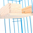 Pet Bird Perch Parrot Parakeet Stand Platform Food Feeder Corner Desk Small Q6V6