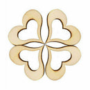 50Pcs/Set Wooden Heart Embellishments Natural Tackle Home AU Basswood Decor