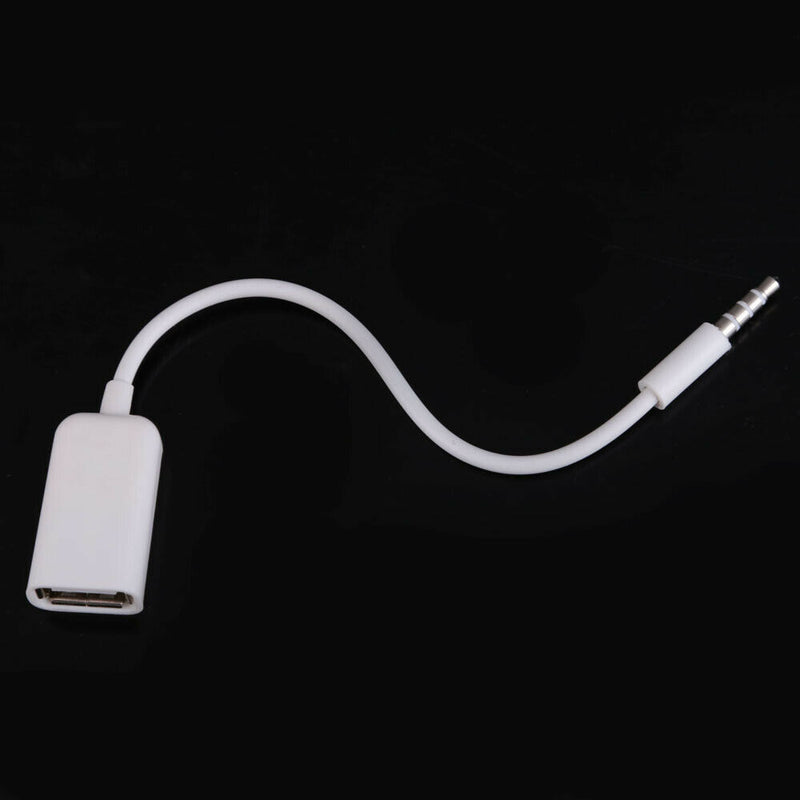 USB Female to AUX 3.5mm Male Jack Plug Audio Converter Adapter Data Cable
