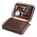 Black Zippered Watches Box Travel Case - Watch Organizer Collection - PU Le K4B2