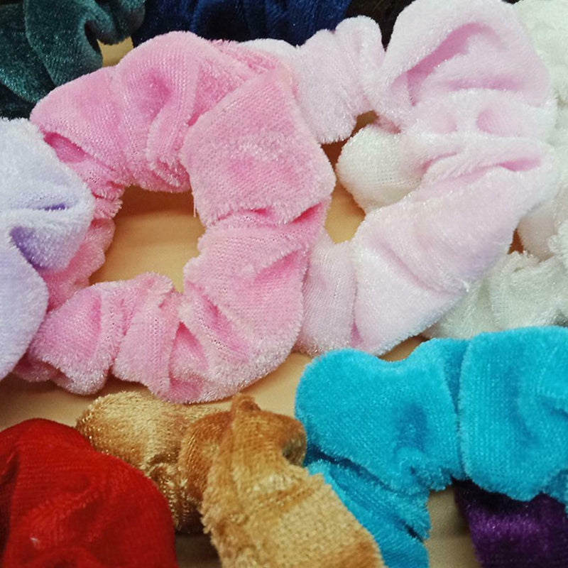 50pcs Velvet Scrunchies Women Elastic Hairband Hair Rings Ponytail Holder A