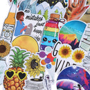 53Pcs Summer light yellow stickers DIY scrapbook suitcase laptop guitar sticke3C