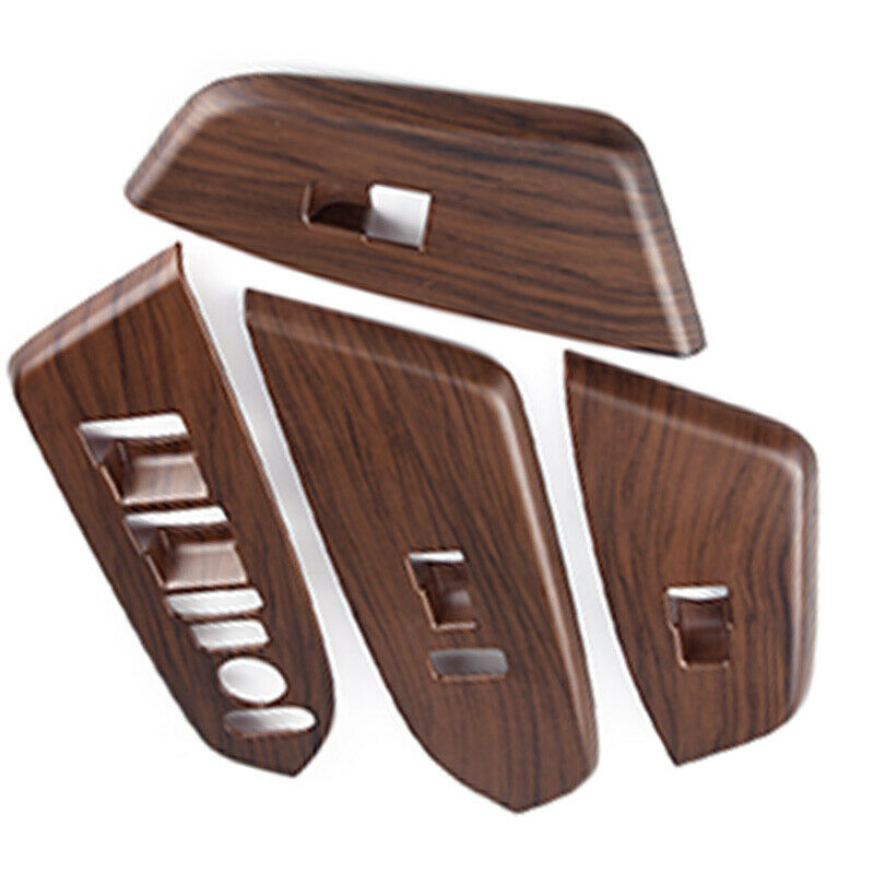 4Pcs Car Grain Inner Window Switch Panel Cover Trim Plastic Peach Wood Fit  W2V7