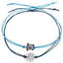 Retro Beach Bracelet Line Rope Round Turtle Animal Two-Layer Anklet Foot Ba