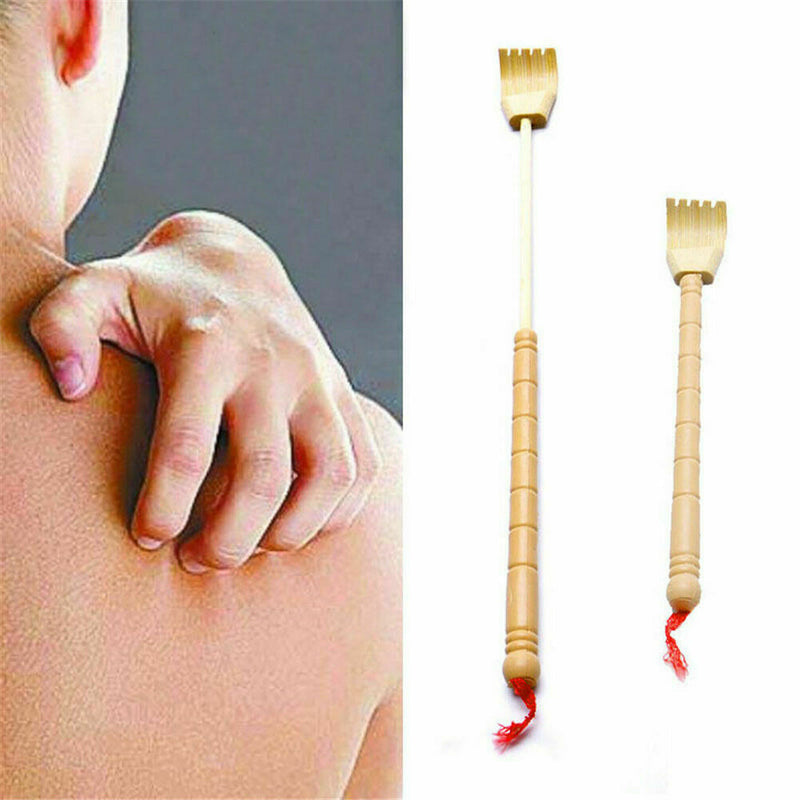 Wooden Bamboo Telescopic Back Scratcher Extendable Back Itching Self Massager AU