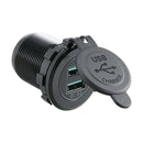 For Car Boat Truck QC3.0 Dual USB Fast Charger Adapter Socket Power Outlet 12V