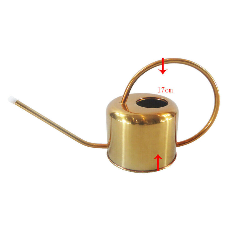 900ml Solid Stainless Steel Golden Long-Mouth Watering Pot Household Garden