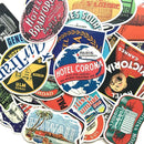 55pcs/Set Retro Fashioned Style Travel Stickers Luggage Suitcase