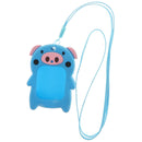 Cute Pig Silicone Watch Protective Case with Strap Lanyard Pendant blue