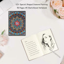 DIY Mandala Special Shaped Diamond Painting 50 Pages Notepad A5 Sketchbook