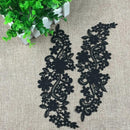 2 Pairs Lace Embroidered Floral Neckline Collar Trim Clothes Sewing Applique