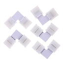 10x Clip-on L Shape 4Pin 5050 LED RGB String Solderless Coupler Connectors