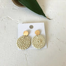 Geometric Rattan Earrings Woven Handmade Straw Earrings Wicker Braid Earrin