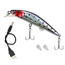 USB Rechargeable LED Twitching Fish Lure Electric Bait Life-Like Vibrate Fi
