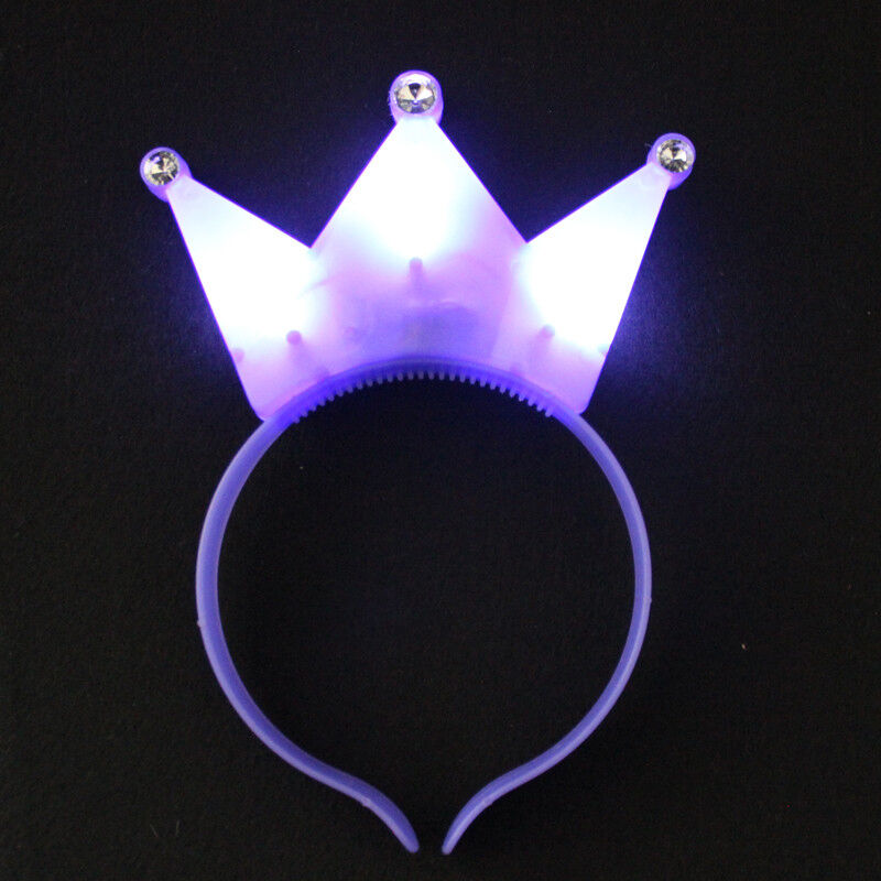 1x Tiara Pink Crown Light-Up LED Blinking Flashing Headbands Party Favors