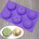 6 Cavity Flower Shaped Silicone DIY Handmade Soap Candle Cake Mold Supplies
