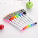 8 Colors Dry Erase White Board Markers Pens Fine Point Eraser~ Built-in Q1S5