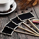 10x Wooden Blackboard Chalkboard with Stick Plant Price Tags Message Boards