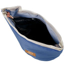 Large Capacity Round Make-up Toilet Bag Drawstring Deep Blue 23x17cm