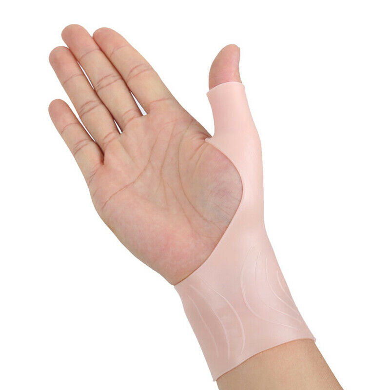 2x Silicone Gel Thumb Wrist Support Glove Tenosynoviti Spasm Brace Wrap Sleev TO