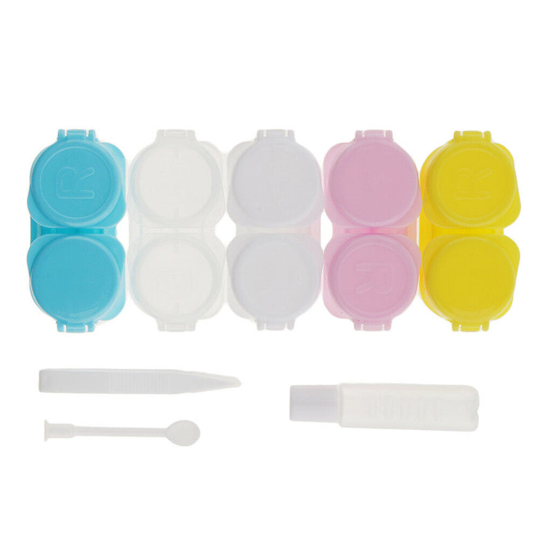 5pcs Travel Kit Lenses Storage Contact Lens Soak Case Box Container Holder