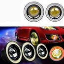 2PCS COB LED Fog Light Projector Car Lamp White Angel Eye Halo Ring DRL CHO HBE