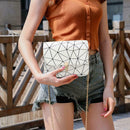 Geometric Print Shoulder Handbags Women PU Leather Chain Crossbody Bags