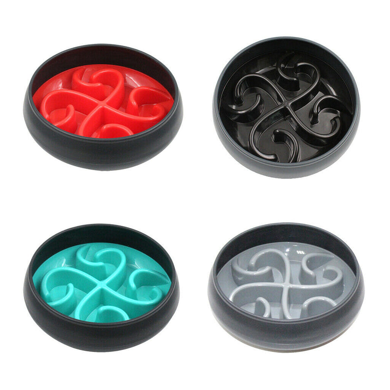 Pet Dog Anti-Gulping Anti-Skid Dog Food Bowl Preventing Choking  Gray