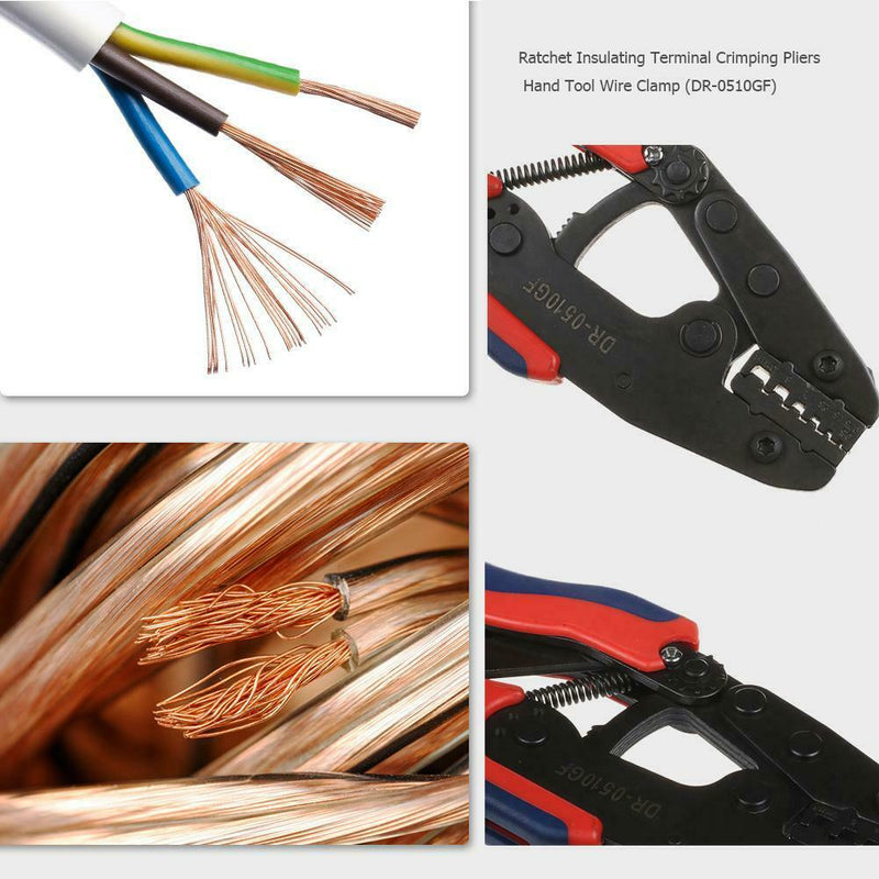 Ratchet Insulating Terminal Crimping Pliers Hand Tool Wire Clamp (DR-0510GF A