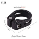 1pc MTB Cycling Seat Tube Clip Bike Release Seatpost Clamp (28.6mm Black) A