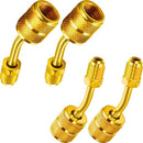 3X(4 Pack R410A Adapter Charging Vacuum Port Adapter Brass Converter with T
