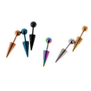 6pcs Mixed Color 16G Stainless Steel Barbell Ear Studs Earring Piercing