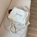Fashion Large Capacity Shoulder Bag Canvas Handbag Shopping Totes (White)