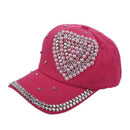 Children Outdoor Sports Bling Baseball Hiking Cap rose Red Love