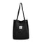 Korean Canvas Handbags Women Corduroy Shoulder Bags Shopping Totes (Black)