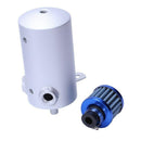 1X(0.5L Engine Oil Catch Tank Can Reservoir Universal Aluminum+Breather Fil