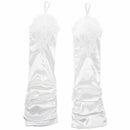 Folds Lace Embroidered bridal satin wedding dress protection sleeve white E9X5