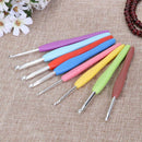 8pcs/set Soft TPR Handle Crochet Hooks Knitting Needles DIY Weaving Tools