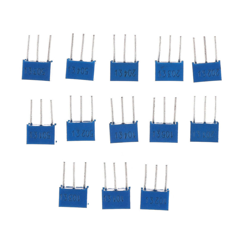13 Values 3362P Trimmer Potentiometer Kit Pack Variable Resistor 100R-1M Kw